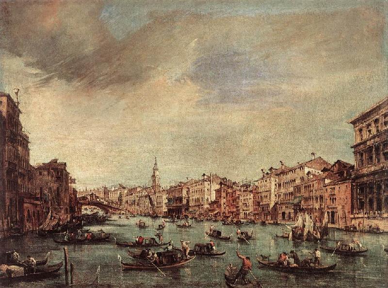 GUARDI, Francesco The Grand Canal, Looking toward the Rialto Bridge sg